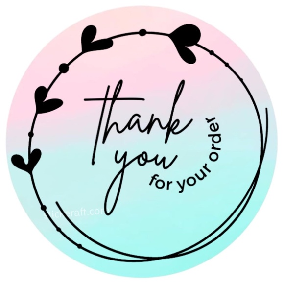Pack of 100 Stickers 2in thank you for your order Stickers Packaging Supplies - Picture 5 of 13